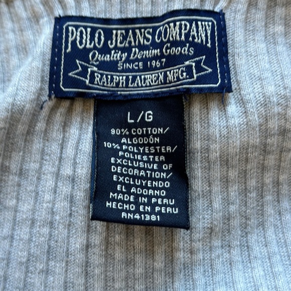 Ralph Lauren Polo Jeans Ribbed Tee with Pocket on Sleeve - Picture 9 of 13